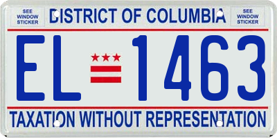 DC license plate EL1463