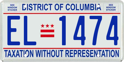 DC license plate EL1474