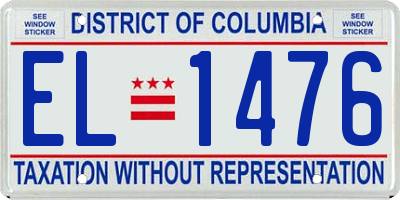 DC license plate EL1476