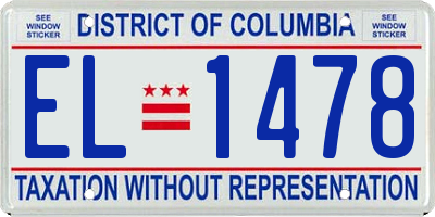 DC license plate EL1478