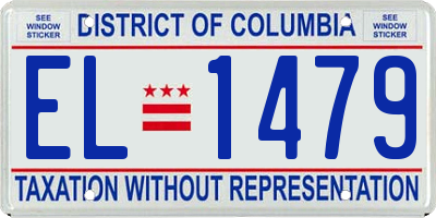 DC license plate EL1479