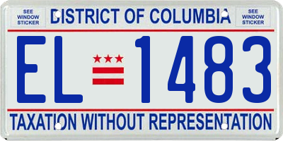 DC license plate EL1483