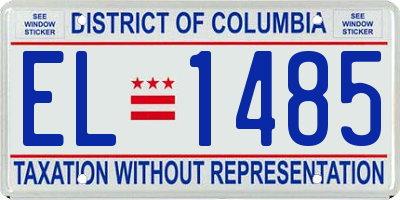 DC license plate EL1485