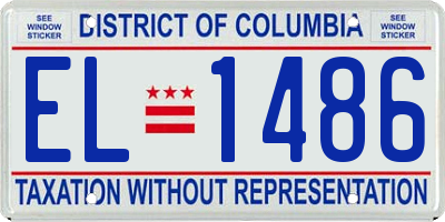 DC license plate EL1486