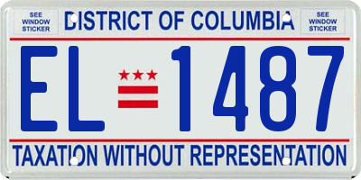 DC license plate EL1487