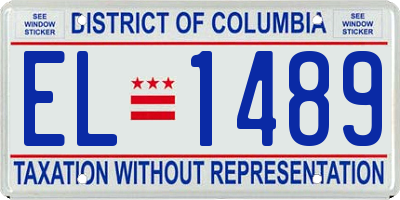 DC license plate EL1489