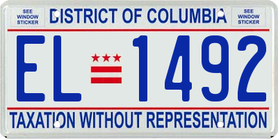 DC license plate EL1492