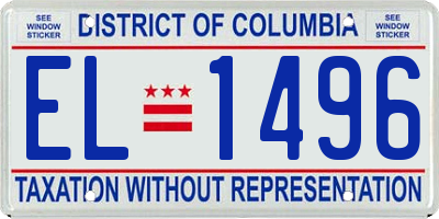 DC license plate EL1496