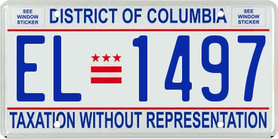 DC license plate EL1497