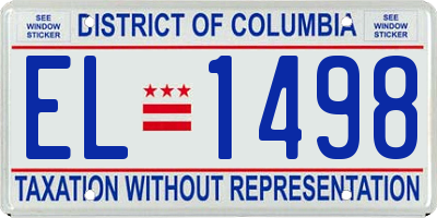 DC license plate EL1498