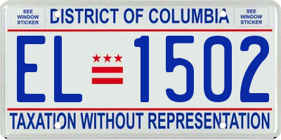 DC license plate EL1502