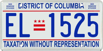 DC license plate EL1525