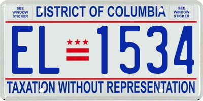 DC license plate EL1534