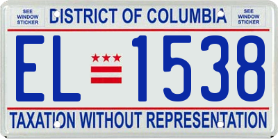 DC license plate EL1538