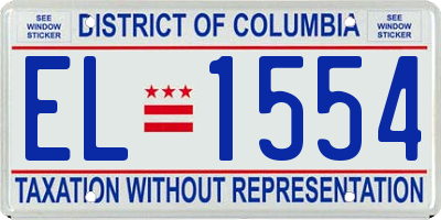 DC license plate EL1554