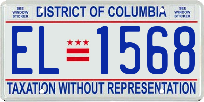 DC license plate EL1568