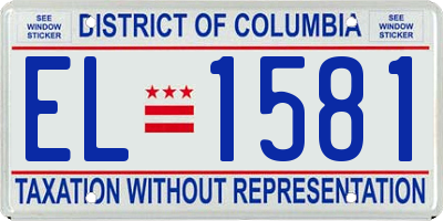 DC license plate EL1581