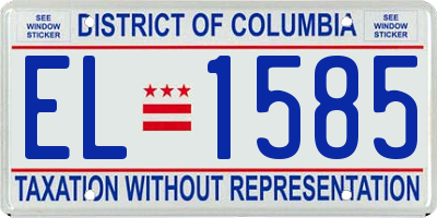 DC license plate EL1585