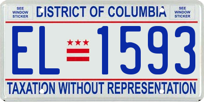 DC license plate EL1593