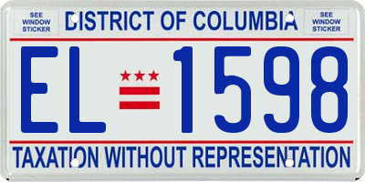 DC license plate EL1598