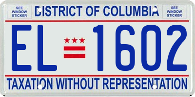 DC license plate EL1602