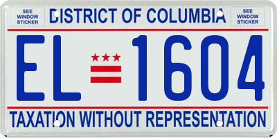 DC license plate EL1604