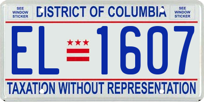 DC license plate EL1607