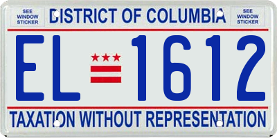 DC license plate EL1612