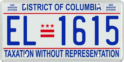 DC license plate EL1615