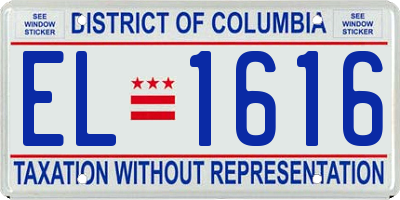 DC license plate EL1616