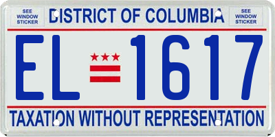 DC license plate EL1617