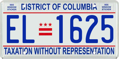 DC license plate EL1625