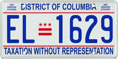 DC license plate EL1629