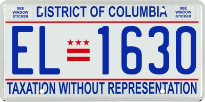 DC license plate EL1630