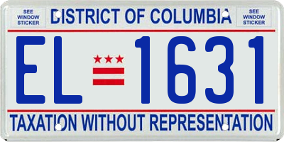 DC license plate EL1631