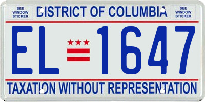 DC license plate EL1647