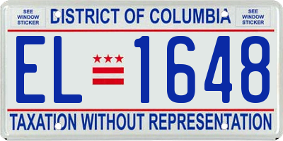 DC license plate EL1648