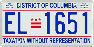 DC license plate EL1651