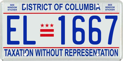 DC license plate EL1667