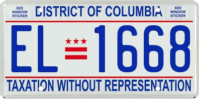 DC license plate EL1668