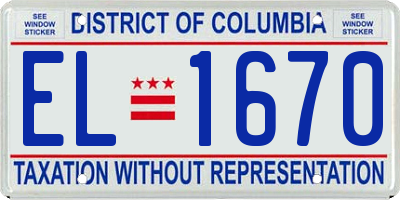 DC license plate EL1670