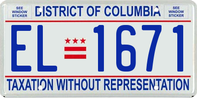 DC license plate EL1671