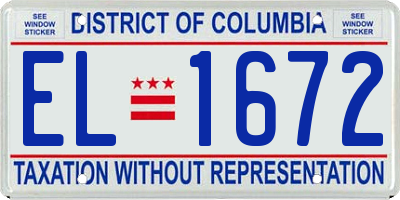 DC license plate EL1672