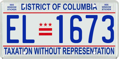 DC license plate EL1673