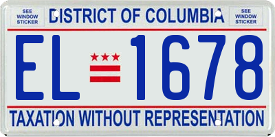 DC license plate EL1678