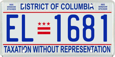 DC license plate EL1681