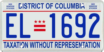 DC license plate EL1692