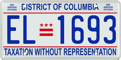 DC license plate EL1693