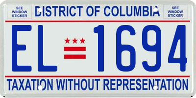 DC license plate EL1694