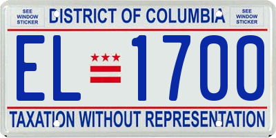 DC license plate EL1700